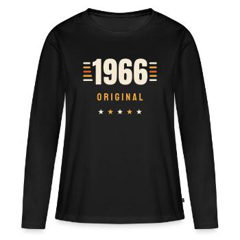 1966 Original Vintage Retro 60th Birthday Gift - Women's Premium Organic Long Sleeve Shirt - black - Front - Julia (174cm)
