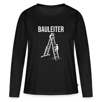 Bauleiter Bauwesen Lustiges Strichmännchen - Frauen Premium Bio Langarmshirt - Schwarz - Vorne - Julia (174cm)