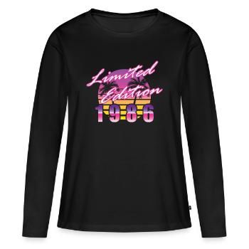 40. Geburtstag Limited Edition 1986 vintage - Frauen Premium Bio Langarmshirt - Schwarz - Vorne - Julia (174cm)