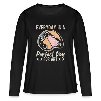 Artist Painter Graphic Perfect Day For Art Gifts - Women's Premium Organic Long Sleeve Shirt - black - Front - Julia (174cm)