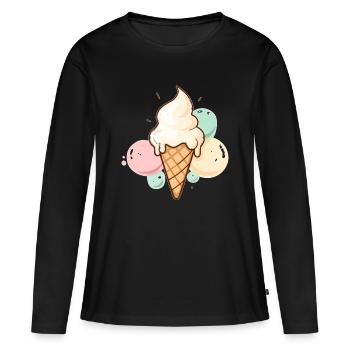 Kugel Für Kugel Glücklich - Frauen Premium Bio Langarmshirt - Schwarz - Vorne - Julia (174cm)