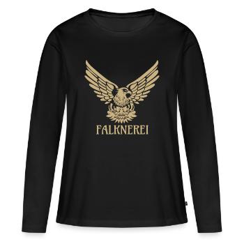 Falknerei Falke Adler Falkner Falknerin - Frauen Premium Bio Langarmshirt - Schwarz - Vorne - Julia (174cm)