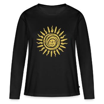 Goldene Sonne - Frauen Premium Bio Langarmshirt - Schwarz - Vorne - Julia (174cm)
