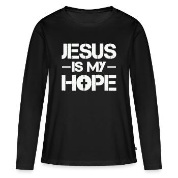 Jesus is my hope - Women's Premium Organic Long Sleeve Shirt - black - Front - Julia (174cm)