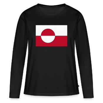 Grönländische Flagge – grönländische Flagge - Frauen Premium Bio Langarmshirt - Schwarz - Vorne - Julia (174cm)