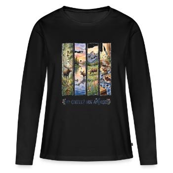 No Coffee Not Amoosed Moose - Frauen Premium Bio Langarmshirt - Schwarz - Vorne - Julia (174cm)