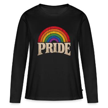 Pride Regenbogen Geschenk für LGBTQ Community - Frauen Premium Bio Langarmshirt - Schwarz - Vorne - Julia (174cm)