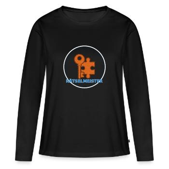 Rätselmeister – Team-Shirt für Escape-Gewinner - Frauen Premium Bio Langarmshirt - Schwarz - Vorne - Julia (174cm)