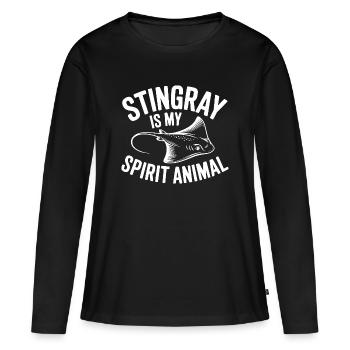 Stachelrochen ist mein Geisttier - Frauen Premium Bio Langarmshirt - Schwarz - Vorne - Julia (174cm)