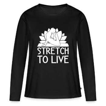 Pilates Enthusiasts Stretch To Live Pilates - Frauen Premium Bio Langarmshirt - Schwarz - Vorne - Julia (174cm)