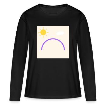 Lila Schleife in wenig Sonne - Frauen Premium Bio Langarmshirt - Schwarz - Vorne - Julia (174cm)