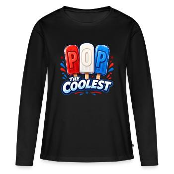 Lustiger Opa, der coolste Papa - Frauen Premium Bio Langarmshirt - Schwarz - Vorne - Julia (174cm)