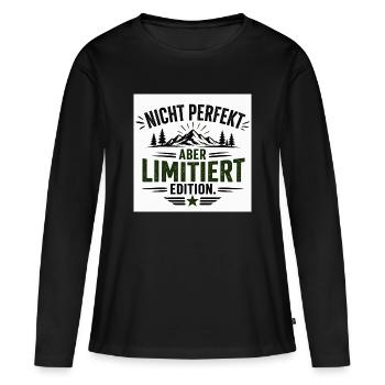 Nicht Perfekt Aber Limitierte Edition - Frauen Premium Bio Langarmshirt - Schwarz - Vorne - Julia (174cm)