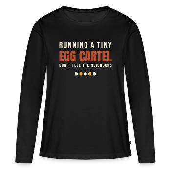 Running A Tiny Egg Cartel - Frauen Premium Bio Langarmshirt - Schwarz - Vorne - Julia (174cm)