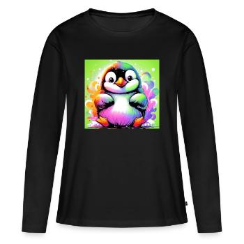 Pinguin - Frauen Premium Bio Langarmshirt - Schwarz - Vorne - Julia (174cm)