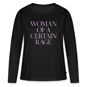 Femme de Certaine Rage T-shirt Rose Élégant - T-shirt manches longues Premium bio Femme - noir - Devant - Julia (174cm)