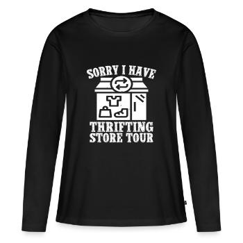 Thrift Shop Sorry I Have Love Thrifting - Frauen Premium Bio Langarmshirt - Schwarz - Vorne - Julia (174cm)