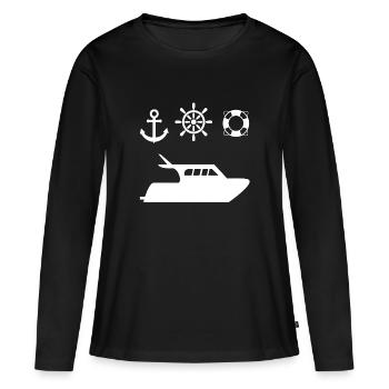 Canot automobile - T-shirt manches longues Premium bio Femme - noir - Devant - Julia (174cm)