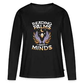 Lire Paumes Pas Esprits Paumes Lecture Paumes Occulte Ésotérisme - T-shirt manches longues Premium bio Femme - noir - Devant - Julia (174cm)