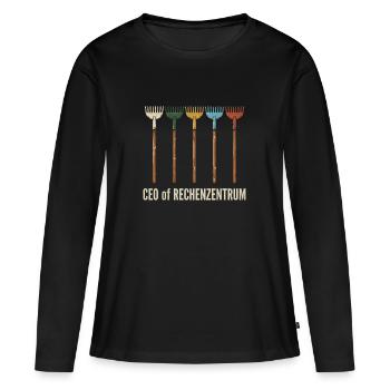 PDG de Data Center - T-shirt manches longues Premium bio Femme - noir - Devant - Julia (174cm)