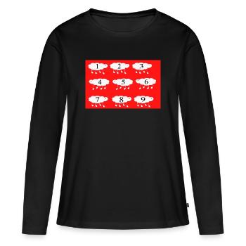 Schafe zählen - Frauen Premium Bio Langarmshirt - Schwarz - Vorne - Julia (174cm)