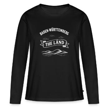 The Länd - Baden Württemberg - Frauen Premium Bio Langarmshirt - Schwarz - Vorne - Julia (174cm)