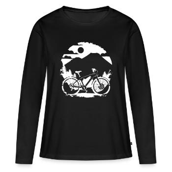 Mountainbiken - Frauen Premium Bio Langarmshirt - Schwarz - Vorne - Julia (174cm)