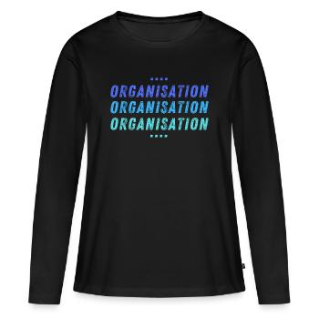 ORGANISATION - T-shirt manches longues Premium bio Femme - noir - Devant - Julia (174cm)
