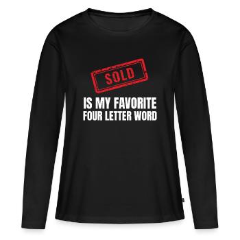 Marketing de vendeur immobilier agent immobilier - T-shirt manches longues Premium bio Femme - noir - Devant - Julia (174cm)