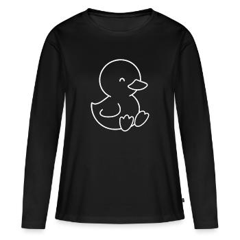 Un petit petit petit bébé et les enfants - T-shirt manches longues Premium bio Femme - noir - Devant - Julia (174cm)