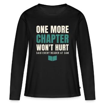 Un chapitre de plus ne fera pas de mal - T-shirt manches longues Premium bio Femme - noir - Devant - Julia (174cm)
