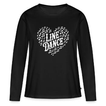 Conception de cœurs de danse en ligne - T-shirt manches longues Premium bio Femme - noir - Devant - Julia (174cm)