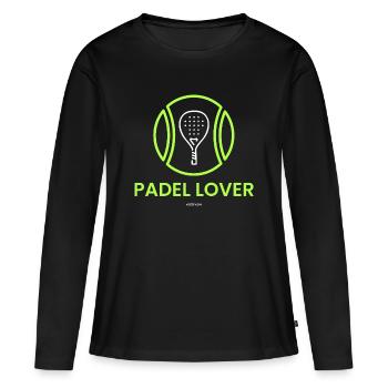 Amoureux du padel - T-shirt manches longues Premium bio Femme - noir - Devant - Julia (174cm)