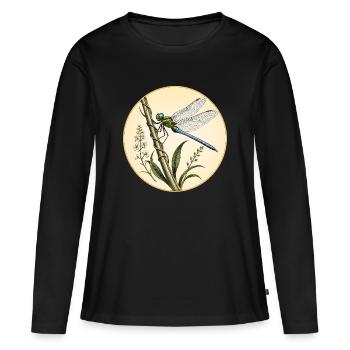 Libellen-Kaiser Anax Imperator - Frauen Premium Bio Langarmshirt - Schwarz - Vorne - Julia (174cm)