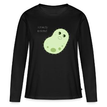 Bactéries mignonnes naturellement isolées - T-shirt manches longues Premium bio Femme - noir - Devant - Julia (174cm)
