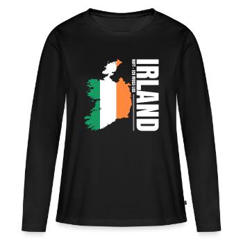Émigration en Irlande - T-shirt manches longues Premium bio Femme - noir - Devant - Julia (174cm)