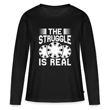 Joueur de casino La difficulté est le vrai jeu - T-shirt manches longues Premium bio Femme - noir - Devant - Julia (174cm)