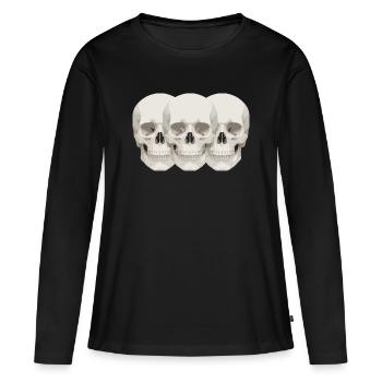 Crânes néoclassiques - T-shirt manches longues Premium bio Femme - noir - Devant - Julia (174cm)