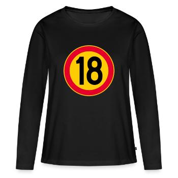 Signe du 18e anniversaire Âge 18 ans - T-shirt manches longues Premium bio Femme - noir - Devant - Julia (174cm)