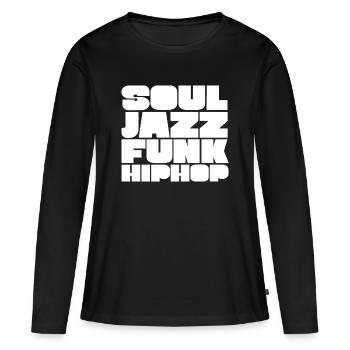 Police de caractères Soul Jazz Funk HipHop - T-shirt manches longues Premium bio Femme - noir - Devant - Julia (174cm)