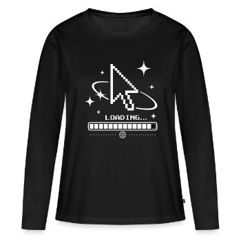 Curseur et barre de chargement de l’an 2000 – Look rétro des années 2000 - T-shirt manches longues Premium bio Femme - noir - Devant - Julia (174cm)