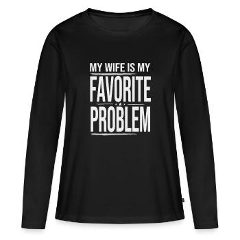 Ma femme est mon couple d’humour de mariage à problèmes préféré - T-shirt manches longues Premium bio Femme - noir - Devant - Julia (174cm)