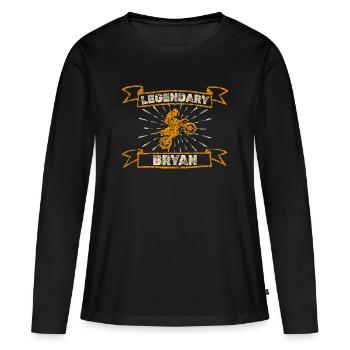 Biker Bryan - T-shirt manches longues Premium bio Femme - noir - Devant - Julia (174cm)