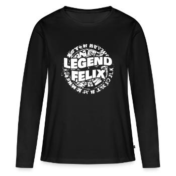 Felix - T-shirt manches longues Premium bio Femme - noir - Devant - Julia (174cm)