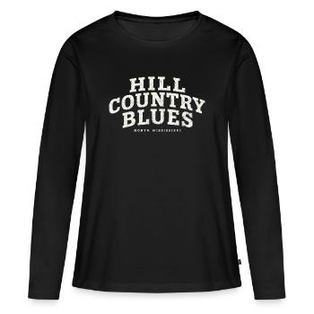 Blues de la région de colline du nord du Mississippi - T-shirt manches longues Premium bio Femme - noir - Devant - Julia (174cm)
