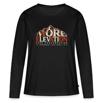 Plus de randonnée en altitude - T-shirt manches longues Premium bio Femme - noir - Devant - Julia (174cm)