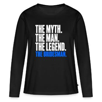 Le Mythe L’Homme La Légende L’Homme d’honneur - T-shirt manches longues Premium bio Femme - noir - Devant - Julia (174cm)