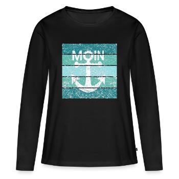 Moin Anker Rétro - T-shirt manches longues Premium bio Femme - noir - Devant - Julia (174cm)