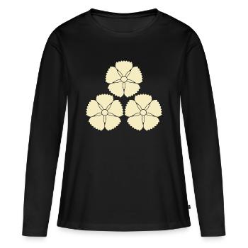 Cimier Akizuki Akizuki Clan Akizuki Oriental Vintage - T-shirt manches longues Premium bio Femme - noir - Devant - Julia (174cm)