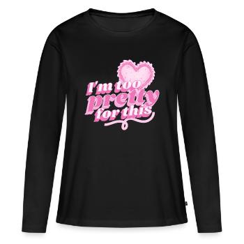Pretty Ladies - T-shirt manches longues Premium bio Femme - noir - Devant - Julia (174cm)